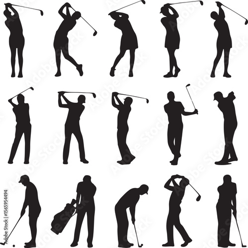Golfer Swing Silhouette Design

Professional Golfer Vector Art

Golf Club Swing Illustration

Dynamic Golf Pose Silhouette

Tee Off Golfer Clipart Graphic