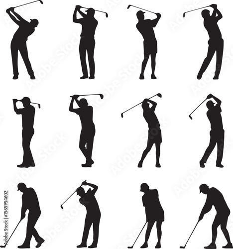 Golfer Swing Silhouette Design

Professional Golfer Vector Art

Golf Club Swing Illustration

Dynamic Golf Pose Silhouette

Tee Off Golfer Clipart Graphic