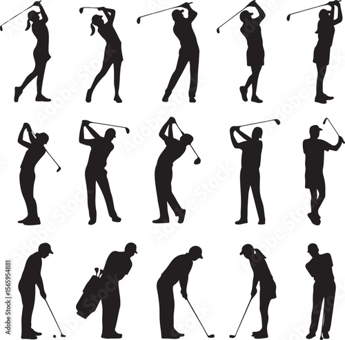 Golfer Swing Silhouette Design

Professional Golfer Vector Art

Golf Club Swing Illustration

Dynamic Golf Pose Silhouette

Tee Off Golfer Clipart Graphic
