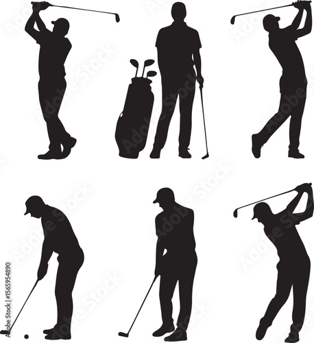 Golfer Swing Silhouette Design

Professional Golfer Vector Art

Golf Club Swing Illustration

Dynamic Golf Pose Silhouette

Tee Off Golfer Clipart Graphic