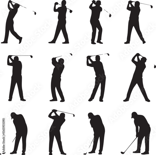 Golfer Swing Silhouette Design

Professional Golfer Vector Art

Golf Club Swing Illustration

Dynamic Golf Pose Silhouette

Tee Off Golfer Clipart Graphic