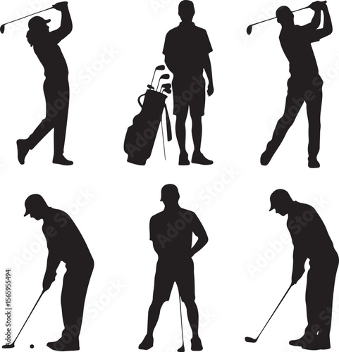 Golfer Swing Silhouette Design

Professional Golfer Vector Art

Golf Club Swing Illustration

Dynamic Golf Pose Silhouette

Tee Off Golfer Clipart Graphic