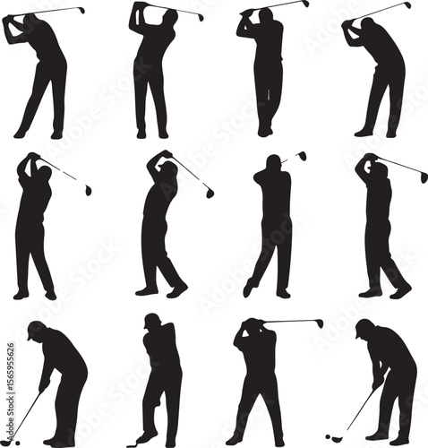 Golfer Swing Silhouette Design

Professional Golfer Vector Art

Golf Club Swing Illustration

Dynamic Golf Pose Silhouette

Tee Off Golfer Clipart Graphic