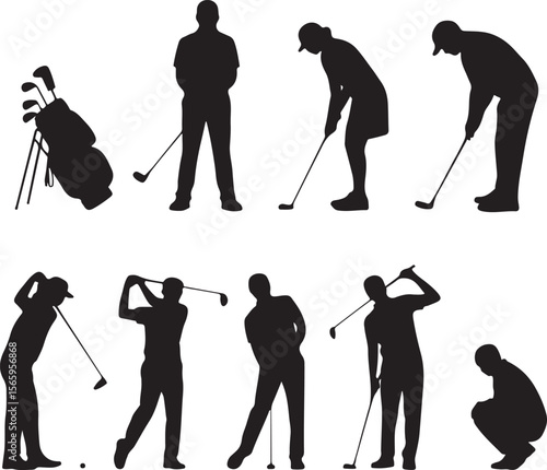 Golfer Swing Silhouette Design

Professional Golfer Vector Art

Golf Club Swing Illustration

Dynamic Golf Pose Silhouette

Tee Off Golfer Clipart Graphic