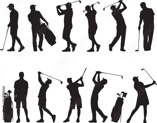 Golfer Swing Silhouette Design

Professional Golfer Vector Art

Golf Club Swing Illustration

Dynamic Golf Pose Silhouette

Tee Off Golfer Clipart Graphic