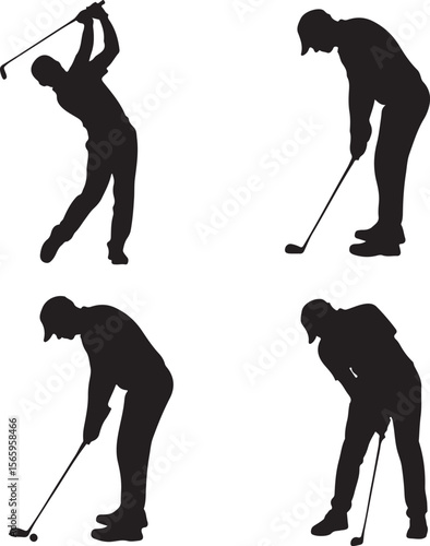 Golfer Swing Silhouette Design

Professional Golfer Vector Art

Golf Club Swing Illustration

Dynamic Golf Pose Silhouette

Tee Off Golfer Clipart Graphic
