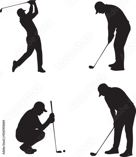 Golfer Swing Silhouette Design

Professional Golfer Vector Art

Golf Club Swing Illustration

Dynamic Golf Pose Silhouette

Tee Off Golfer Clipart Graphic