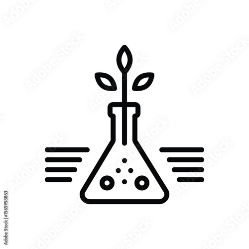 Black line icon for agrochemistry