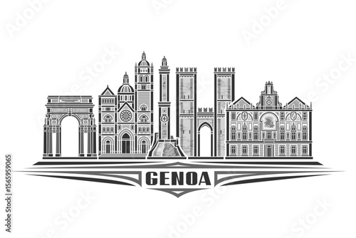 Vector illustration of Genoa