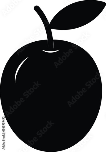 Ber Jujube minimal clean design silhouette vector art illustration