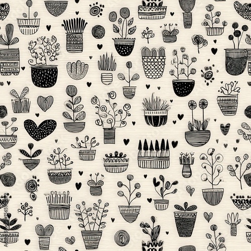Scandinavian Doodle Seamless Print