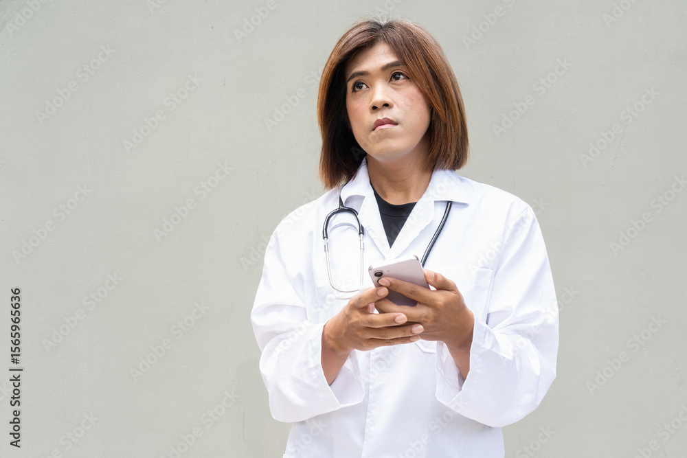Transgender non binary doctor with stethoscope Transgender non binary doctor with stethoscope