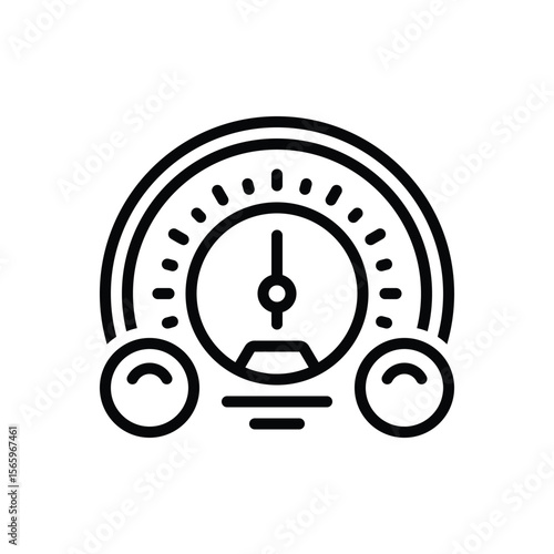 Black line icon for speedometer