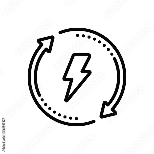 Black line icon for volts