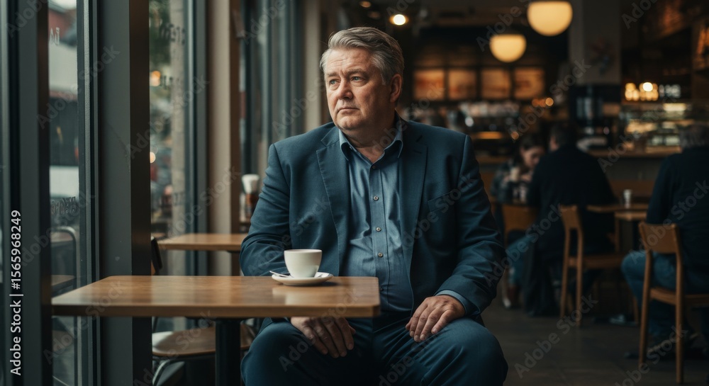 Fototapeta premium Man in a coffee shop