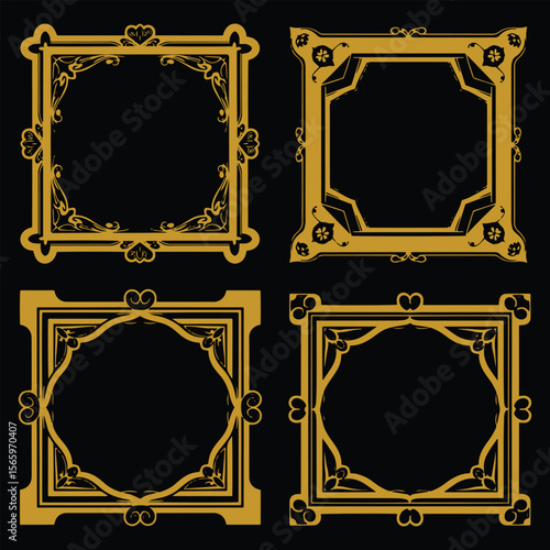 Pristine Gold Floral Frames Premium Decorative Set Packs Flawless Designs