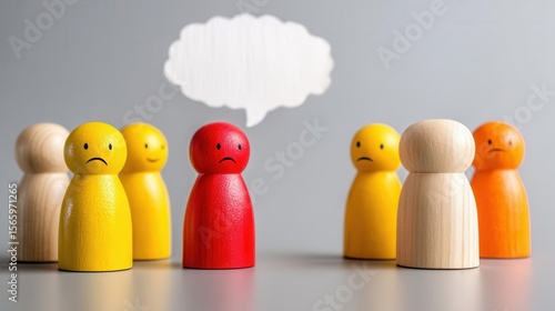 Emotional reflection group wooden figures