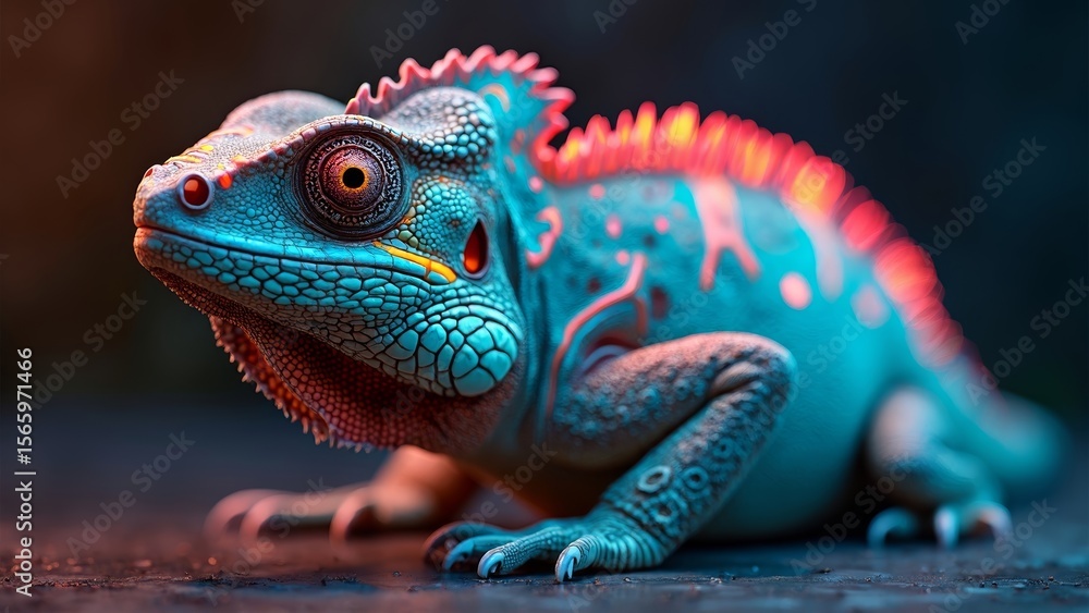 Obraz premium Lizard art close-up image