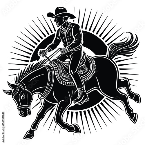 Horse Racing Vector Image. Jockey riding racehorse on a fast speed vector