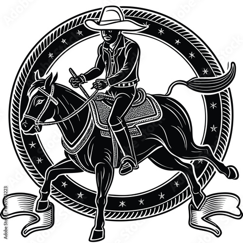 Horse Racing Vector Image. Jockey riding racehorse on a fast speed vector