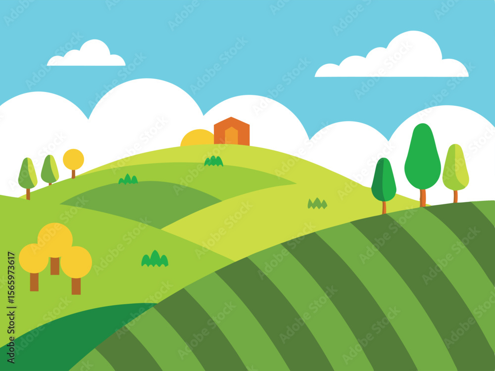 Obraz premium summer landscape with green grass