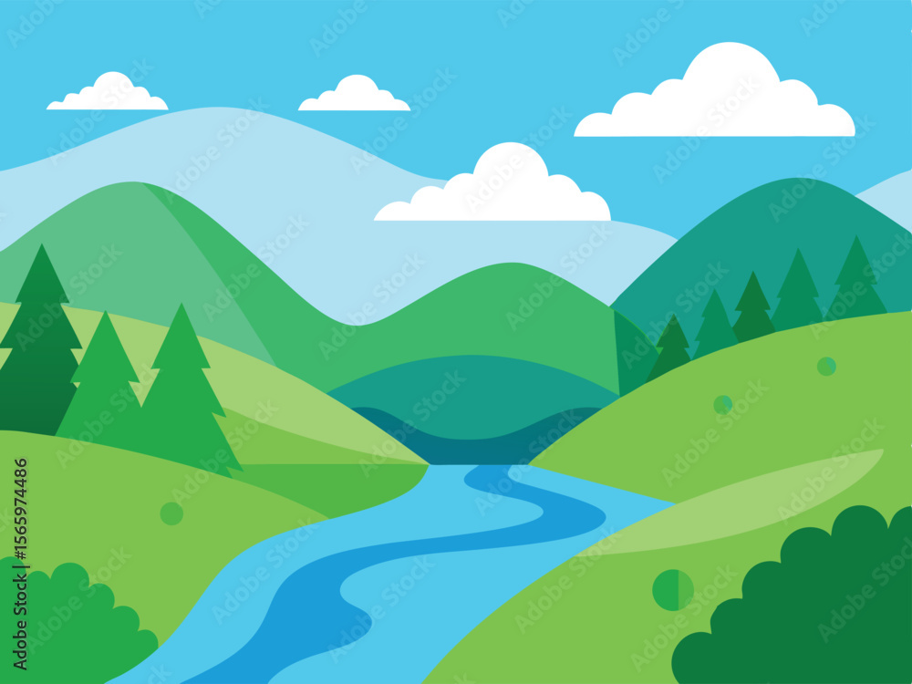Obraz premium landscape with mountains and blue sky