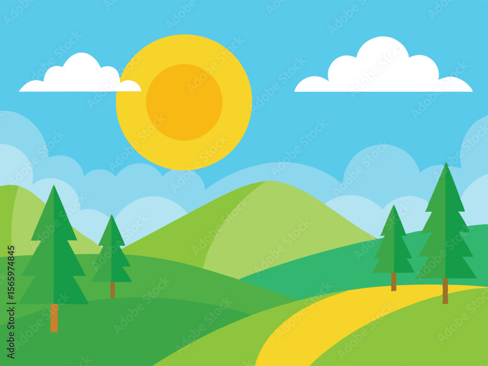 Obraz premium summer landscape with mountains