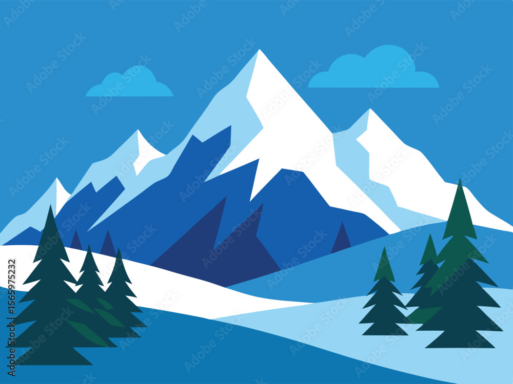Fototapeta premium winter landscape with trees