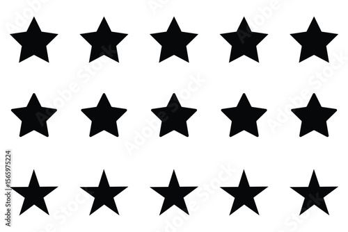 5 Stars in black Color for Rating.