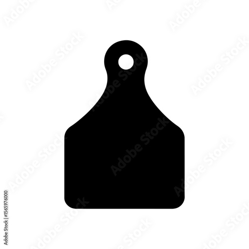 Cow ear tag silhouette vector flat illustration design.