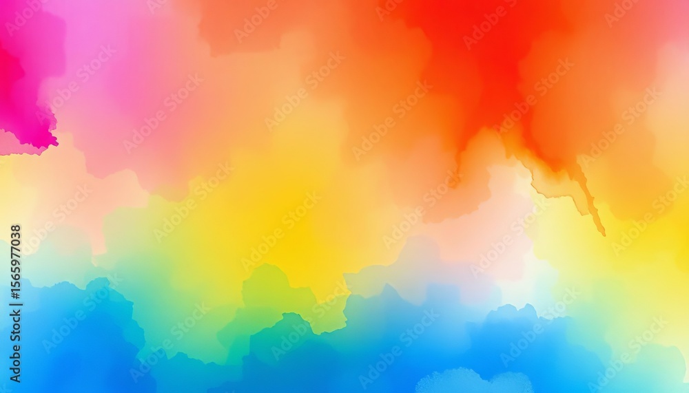 Fototapeta premium Vibrant rainbow watercolor wash banner, perfect for website headers or social media posts, colorful background, dynamic