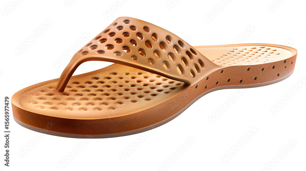 Peach-colored flip-flop 3d rendered, isolated on transparent background Peach-colored flip-flop 3d rendered, isolated on transparent background