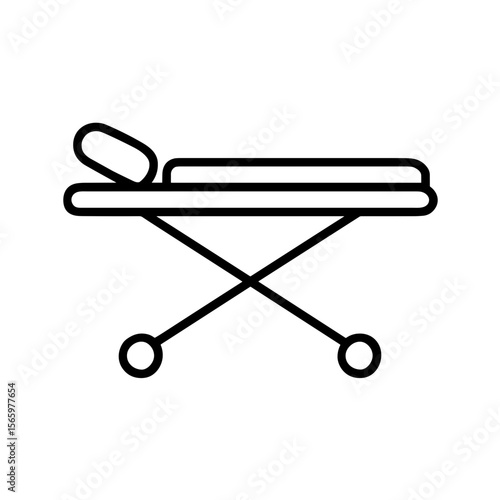 Medical stretcher icon for emergency patient transport — outline version