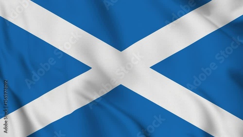 Flag of Scotland – 4K Seamless Loop of the Scottish National Banner