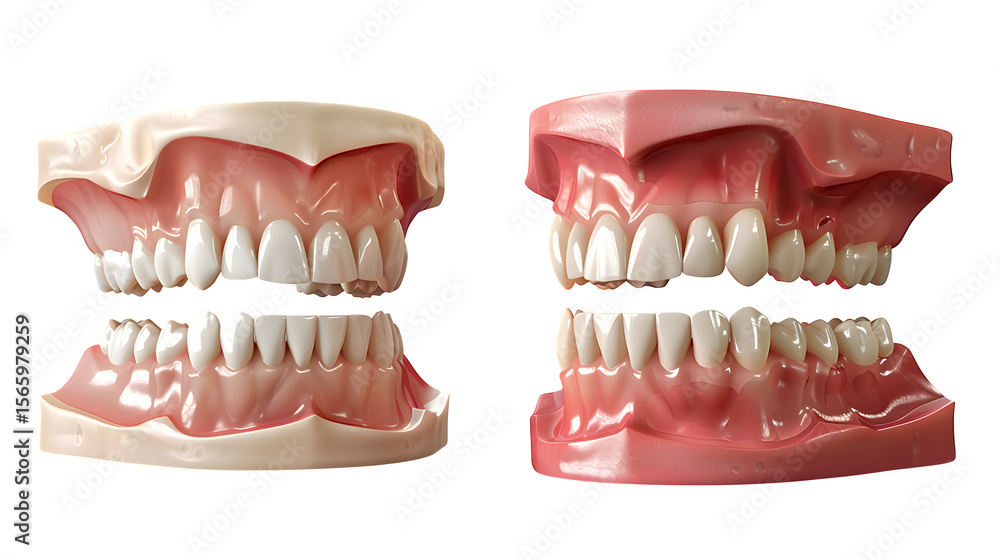 Obraz premium Dental Model Comparison, isolated on transparent background