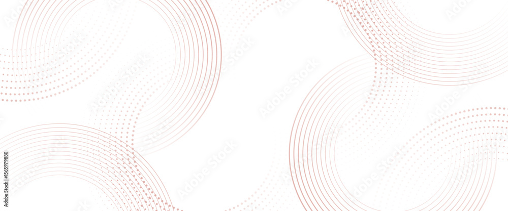 Fototapeta premium Vector geometric circle line round pattern background. 