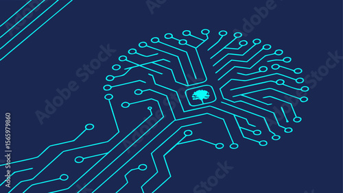 Circuit board technology forms a digital labyrinth pattern, illustrating the intricate electronic design of a computer chip motherboard