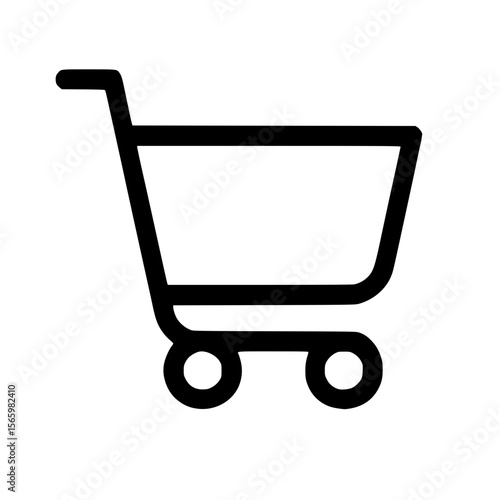 Outline Simple Shopping Cart Trolley Symbol Sign Shape Icon Design