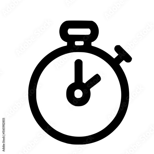 Simple Line Art Stopwatch Timer Time Clock Management Icon Element