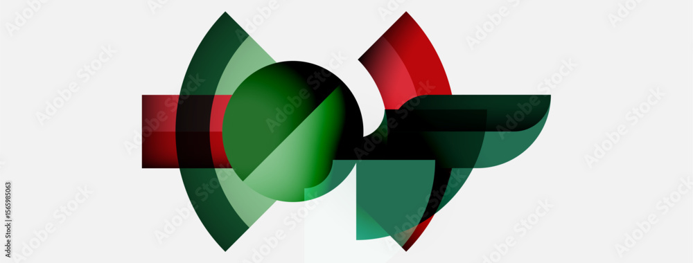 Abstract design features overlapping curved shapes. Green, red, teal hues blend, creating dynamic visual interest. Minimalist composition. Abstract design features overlapping curved shapes. Green, red, teal hues blend, creating dynamic visual interest. Minimalist composition.
