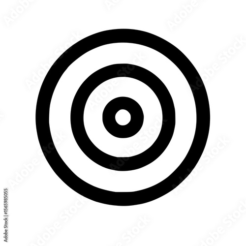 Simple Outline Target Icon Shape Element for Graphic Design