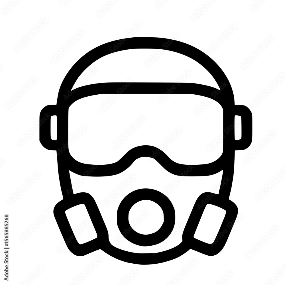 Outline Minimalist Gas Mask Protective Gear Equipment Safety Icon Outline Minimalist Gas Mask Protective Gear Equipment Safety Icon