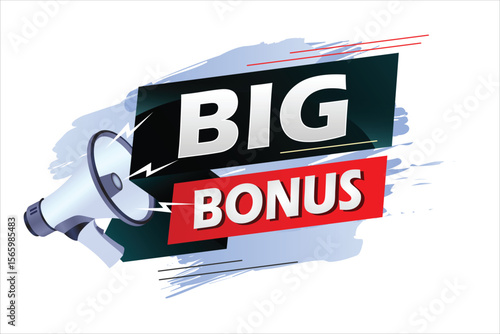 Big bonus word concept vector illustration with megaphone and 3d style, landing page, template, ui, web, mobile app, poster, banner, flyer, background, gift card, coupon, label, wallpaper 