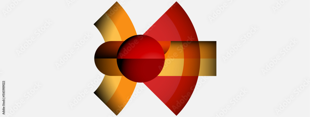 Abstract design features vibrant red, orange, yellow hues. Geometric shapes overlap creating dynamic visual impact. Minimalist style, clean background. Abstract design features vibrant red, orange, yellow hues. Geometric shapes overlap creating dynamic visual impact. Minimalist style, clean background.