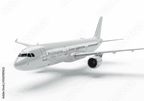 3D Model of a Flying Airplane in the Sky