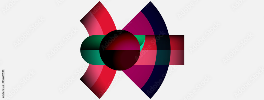 Abstract geometric design. Circles, curves, vibrant colors blend. Modern composition, minimalist aesthetic, striking visual impact. Abstract geometric design. Circles, curves, vibrant colors blend. Modern composition, minimalist aesthetic, striking visual impact.
