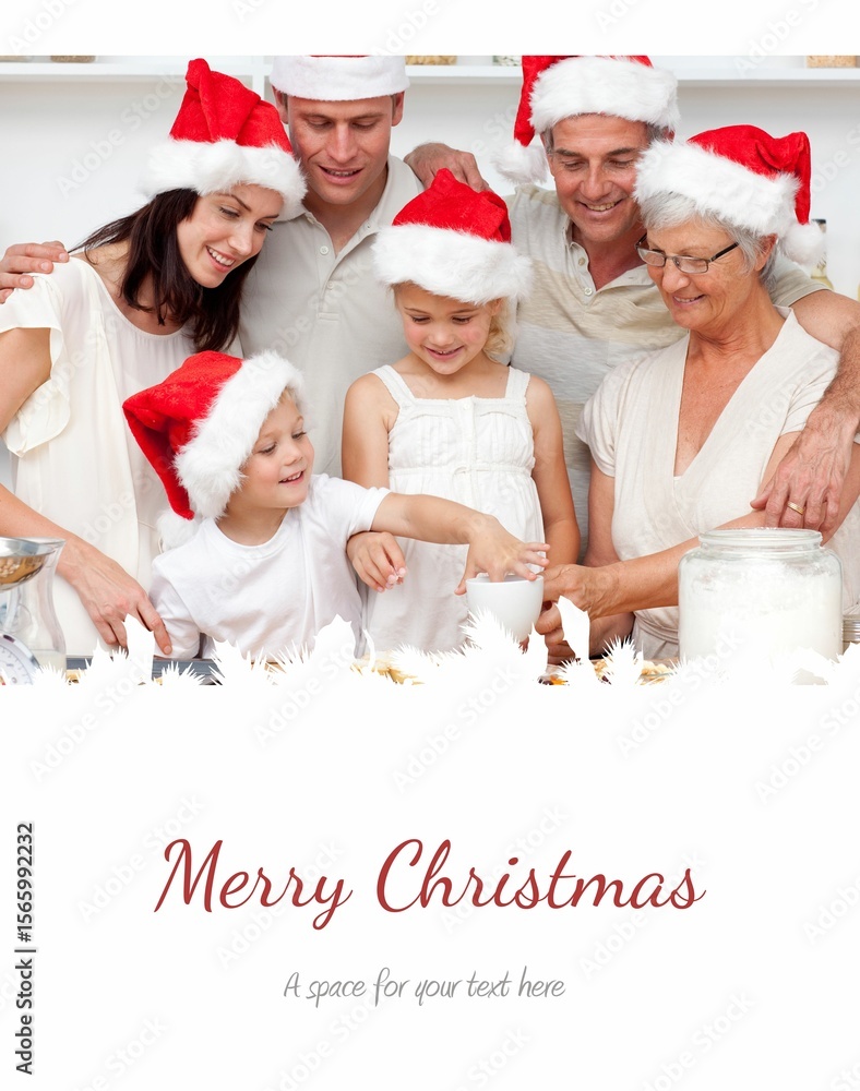 Fototapeta premium a happy family Christmas card