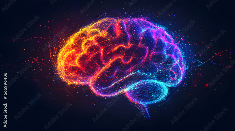 Stylized brain image with vivid, colorful lines tracing neural pathways, symbolizing neurology concepts, brain connectivity, and the complexity of neural networks in scientific and medical 57786828 1 Stylized brain image with vivid, colorful lines tracing neural pathways, symbolizing neurology concepts, brain connectivity, and the complexity of neural networks in scientific and medical 57786828 1