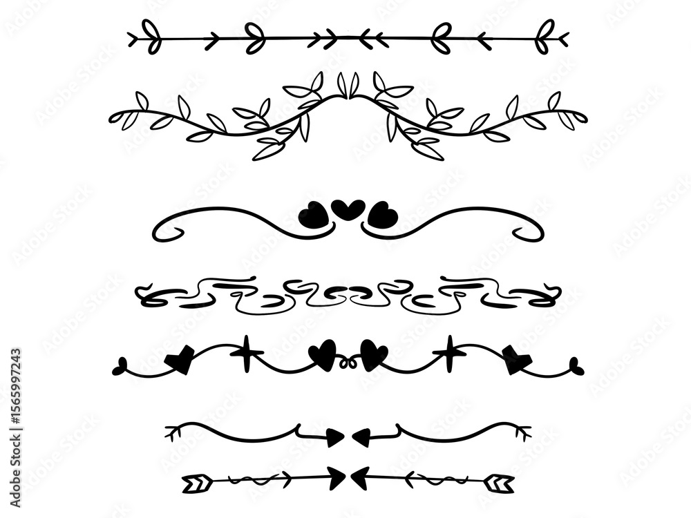 Obraz premium Elegant Hand Drawn Divider Set