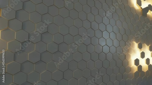 Light shines through a pattern of hexagonal tiles